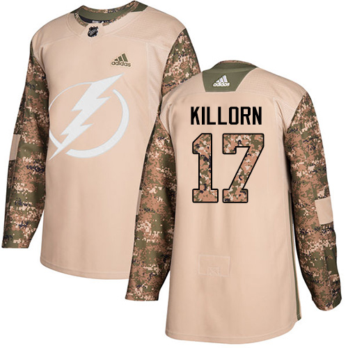 Adidas Lightning #17 Alex Killorn Camo Authentic Veterans Day Stitched NHL Jersey - Click Image to Close